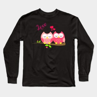 Valentines Day Owls Long Sleeve T-Shirt